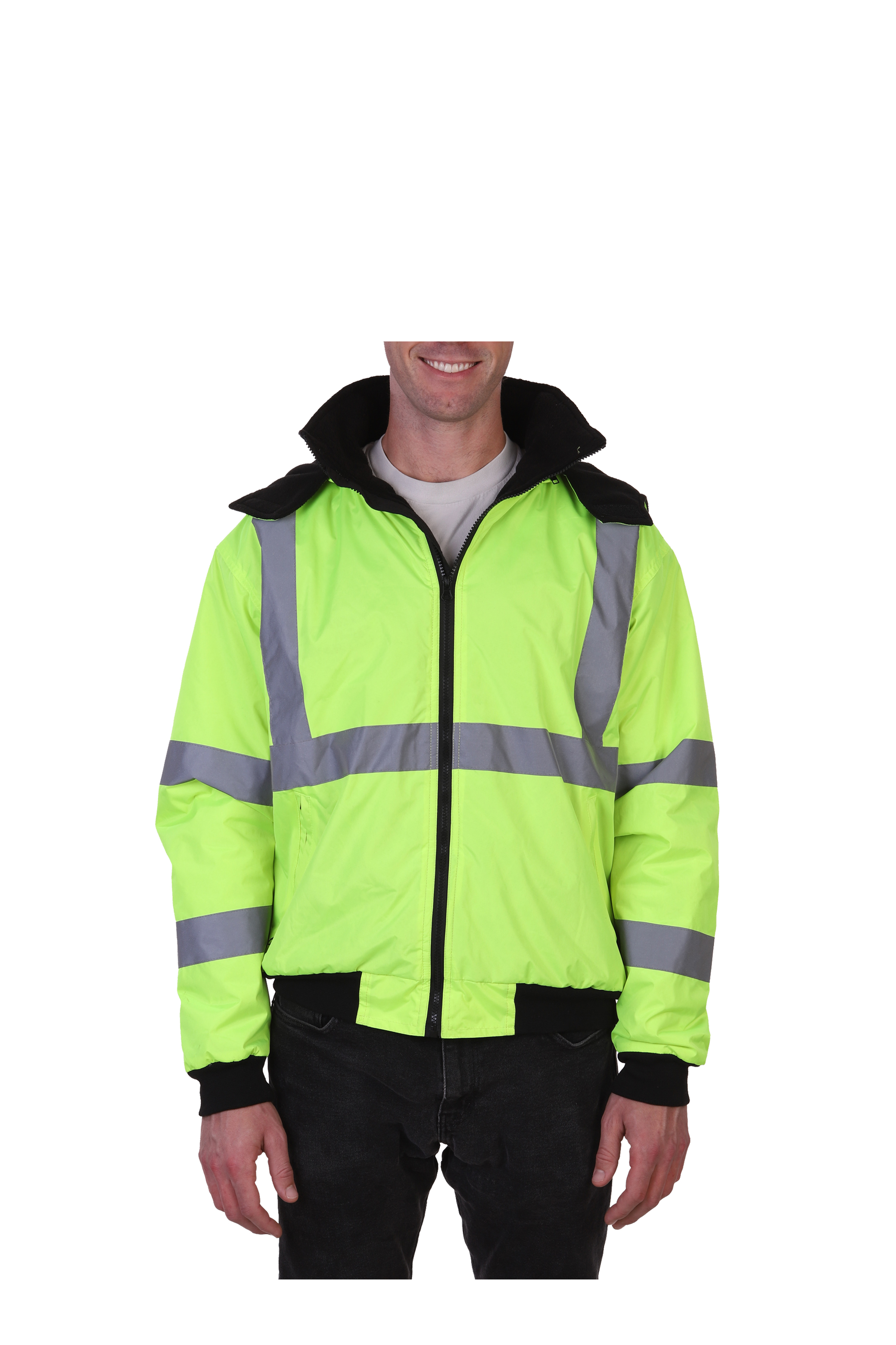 Maxxsel Hi Vis Neon Yellow Safety Jacket XS 5XL Maxxsel