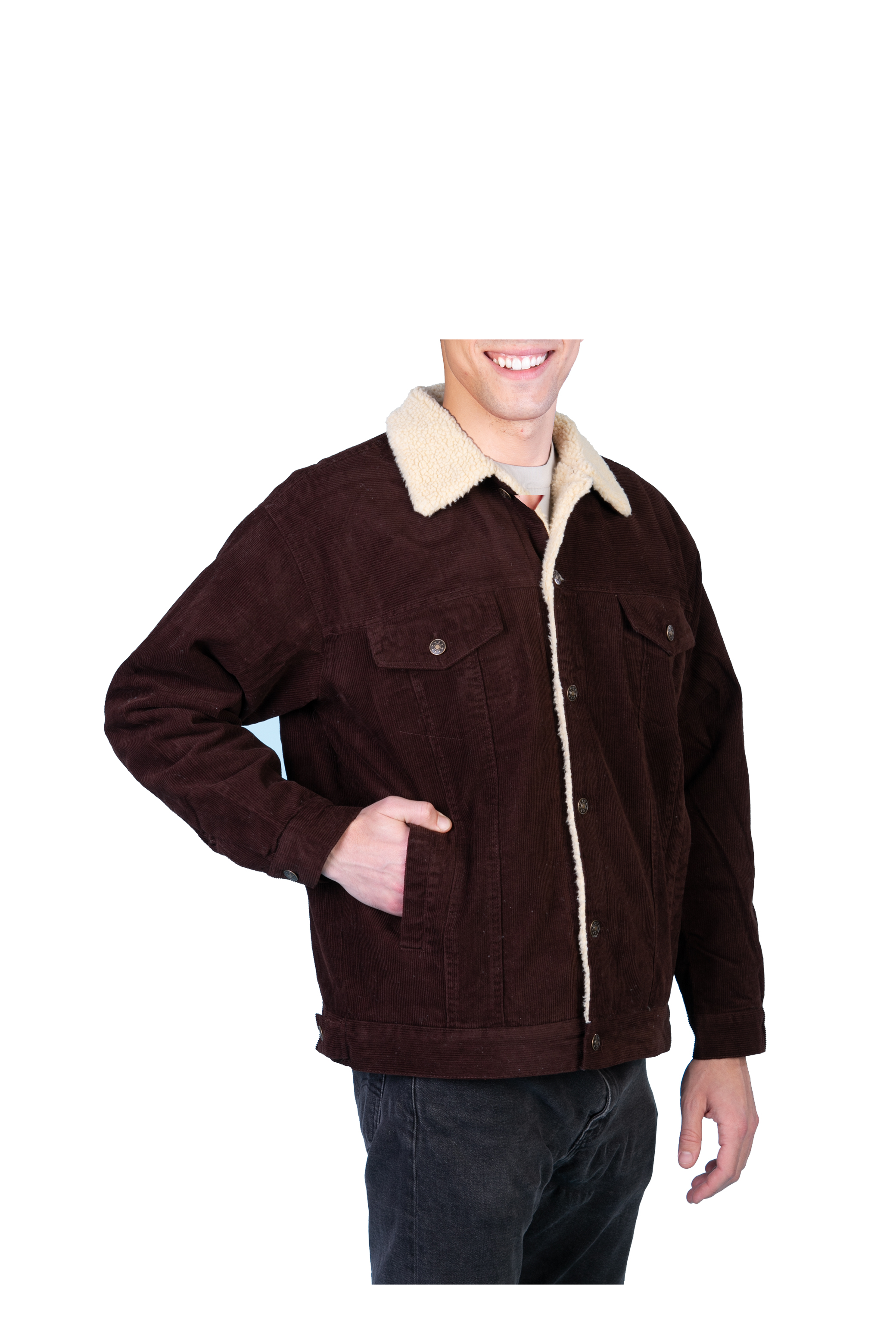 Maxxsel Sherpa Lined Corduroy Trucker Jacket (S-3XL)