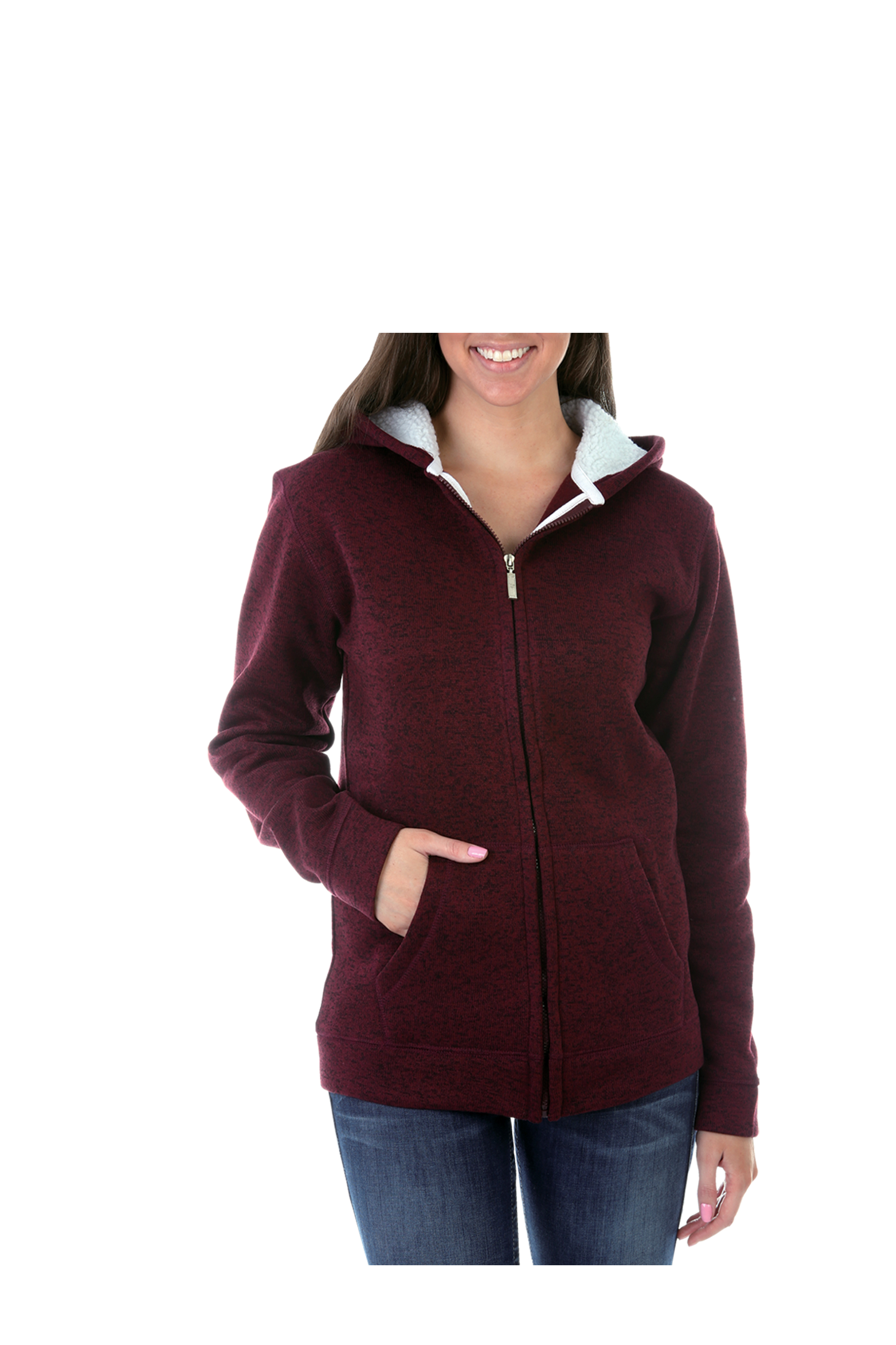 Maxxsel Misses Cut Yarn Dyed Fleece Zipper Hoodie (S-XL)