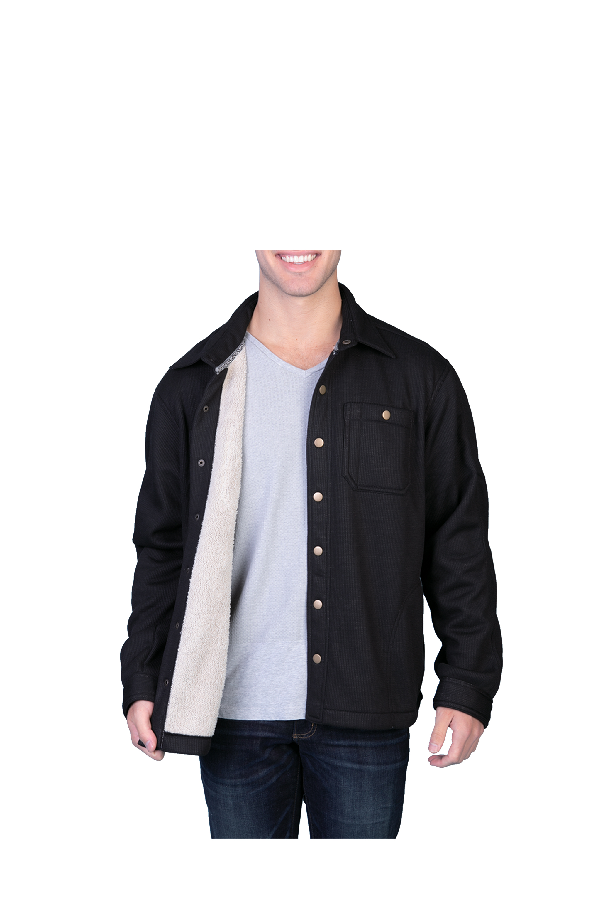 mens sherpa shirt jacket